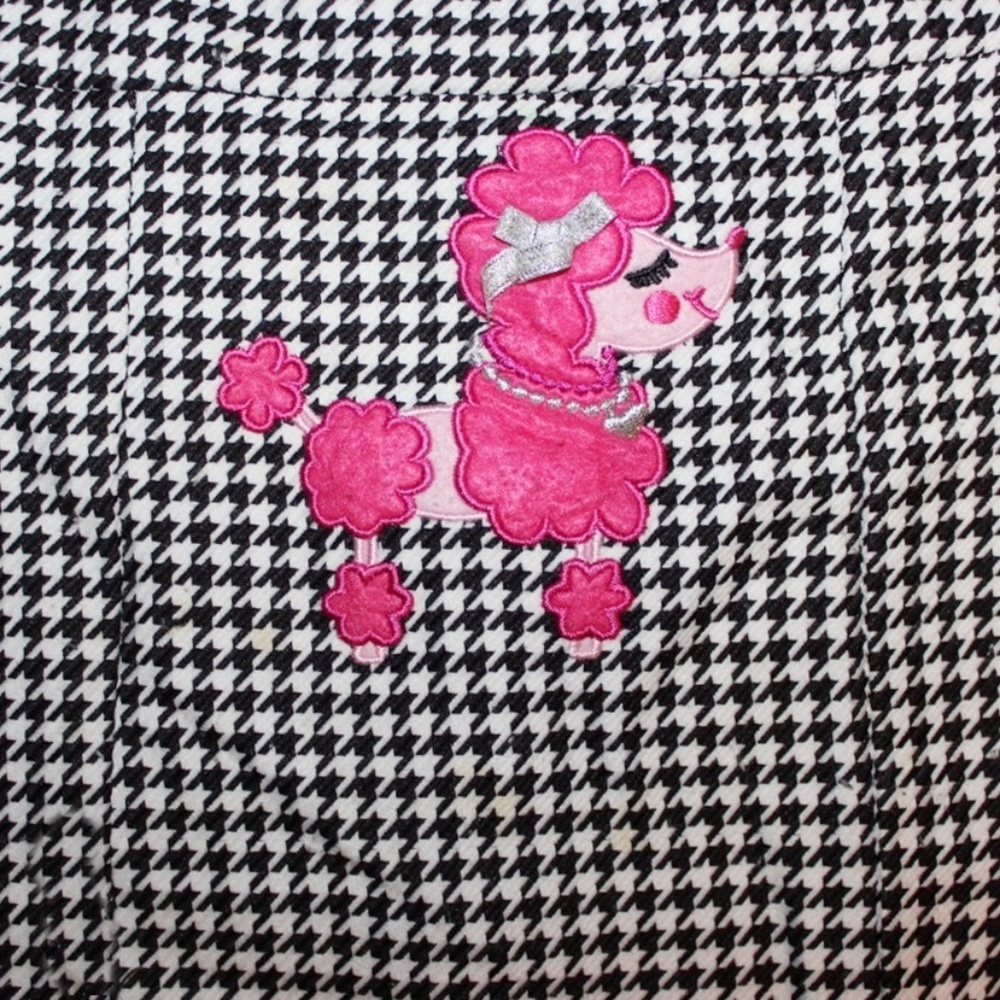 Girl's Black & White Poodle Dress Size 8 - Picture 3 of 7